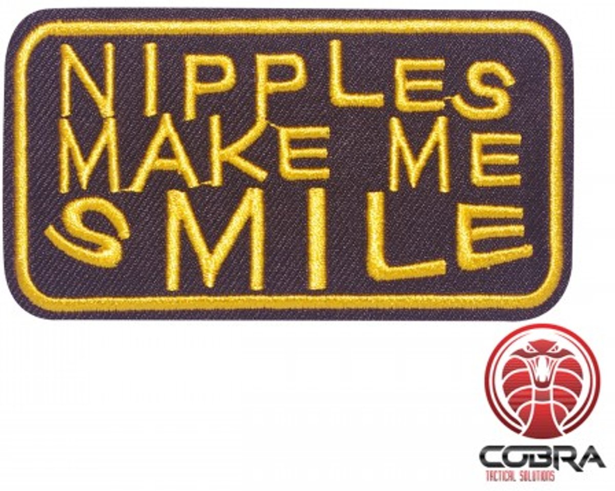 Nipples make me smile funny motivational geborduurde patch | Strijkpatches | Military Airsoft